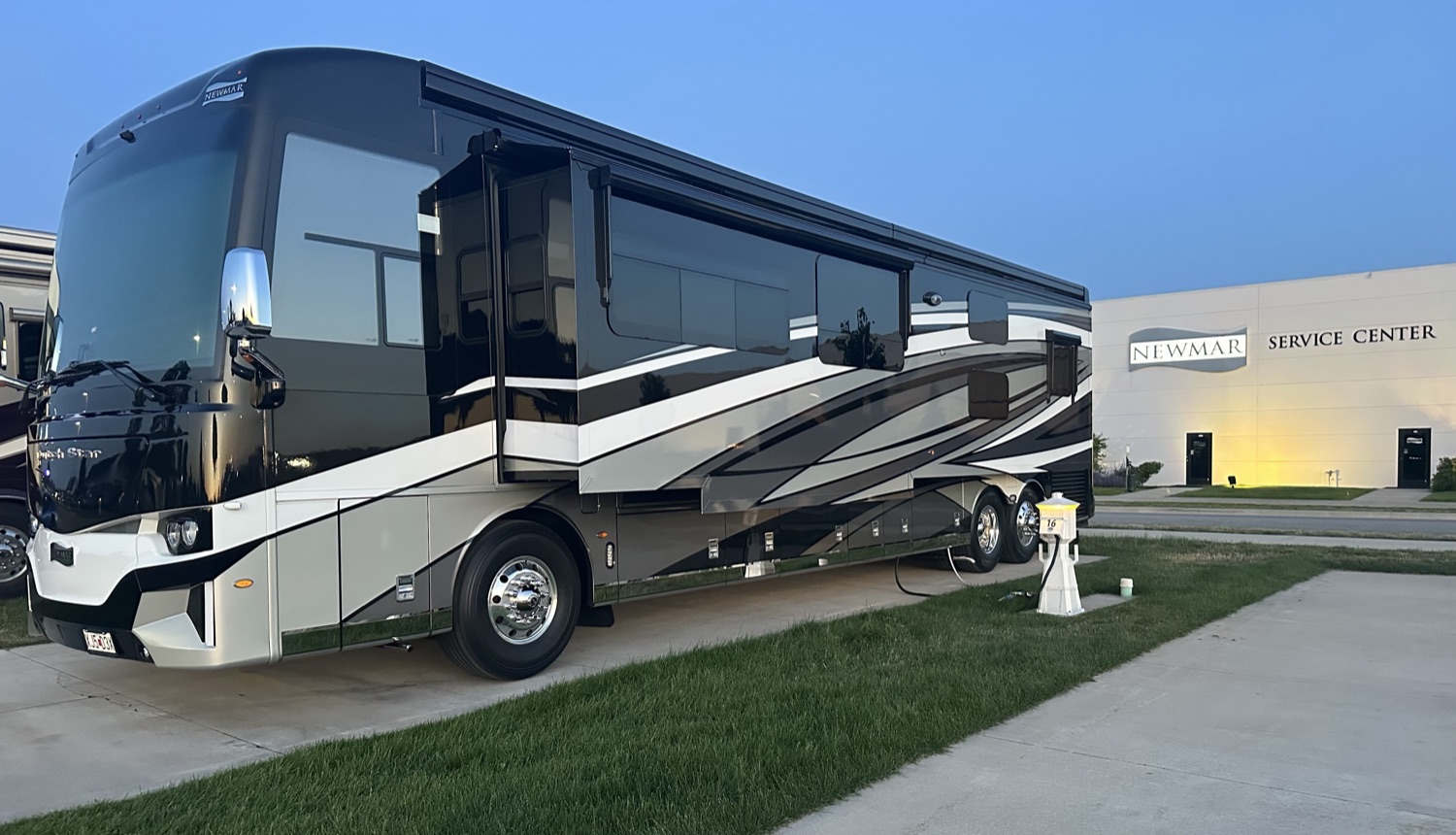 Luxury Newmar motorhome, road-ready and detailed